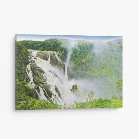 Leinwandbild wasserfall Barron Falls im regenwald – Pixers®