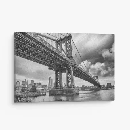 Leinwandbild blick auf die Manhattan Bridge und die skyline von New York – Pixers®