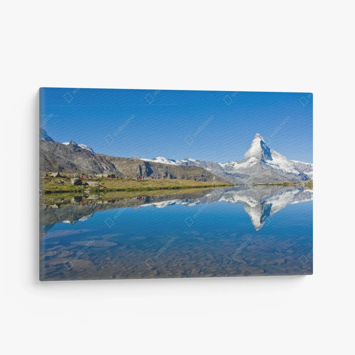 Leinwandbild alpenberg spiegelung über stillem see – Pixers®