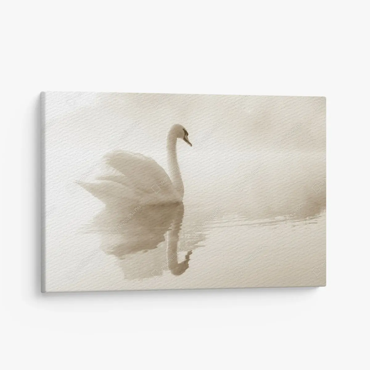 Leinwandbild eleganter schwan im nebel – Pixers®
