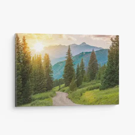 Leinwandbild Colorado bergpfad bei sonnenaufgang – Pixers®