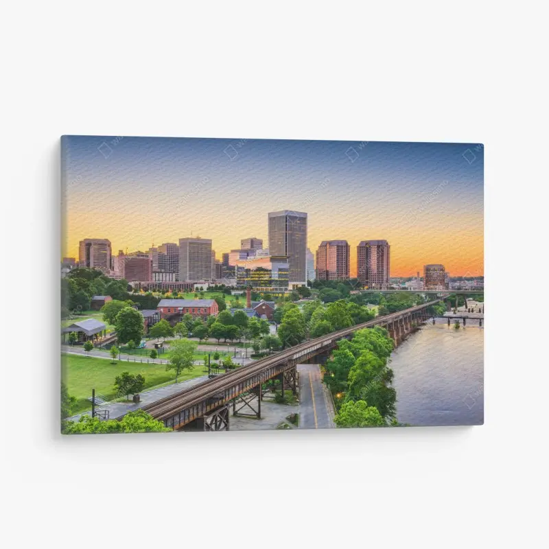 Leinwandbild Richmond skyline bei sonnenuntergang