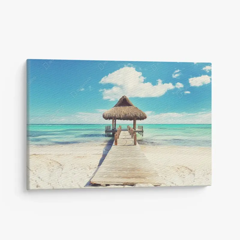 Leinwandbild tropischer steg in Punta Cana