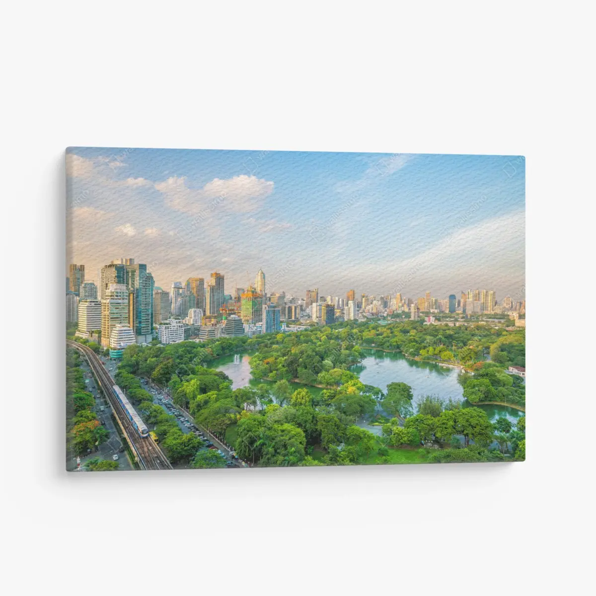 Leinwandbild Bangkok skyline über dem Lumpini Park – Pixers®