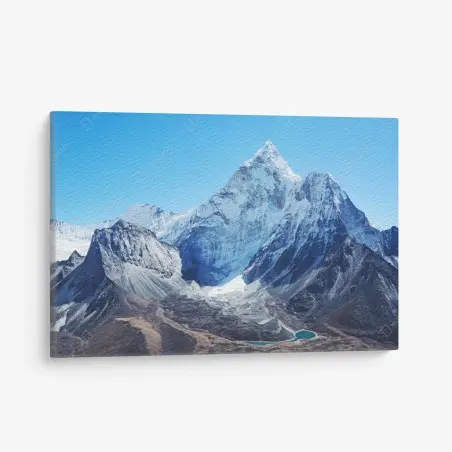 Leinwandbild majestätischer schneebedeckter berggipfel – Pixers®