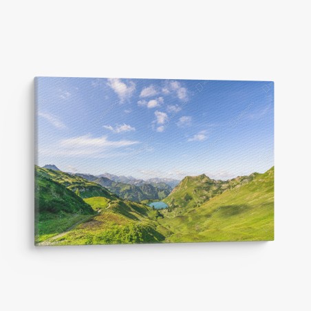 Leinwandbild ruhiger alpensee in den bergen – Pixers®