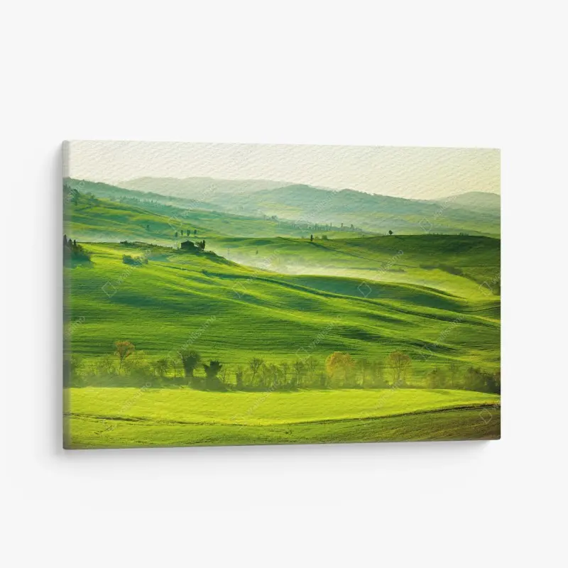 Leinwandbild sonnige sanft hügelnde landschaft der Toskana