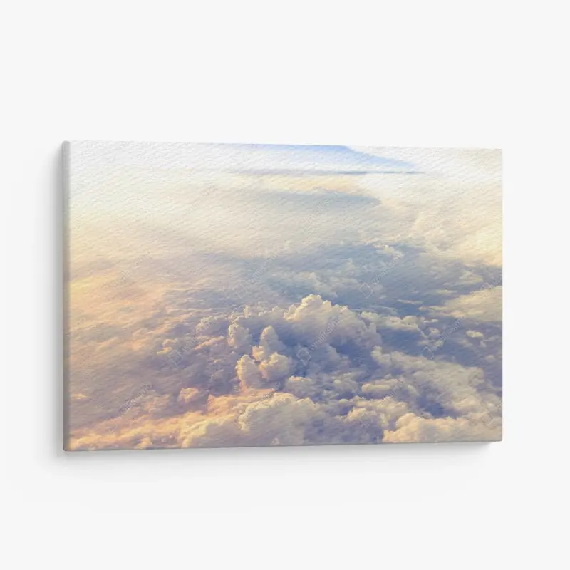 Leinwandbild sonnenbeschienene wolken über dem horizont