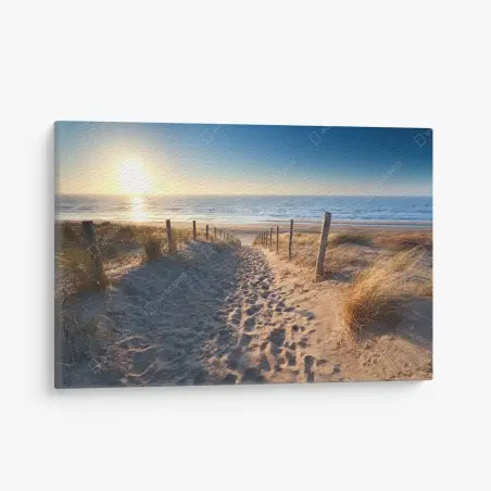 Leinwandbild sonnenuntergangspfad zum meer in Zandvoort – Pixers®