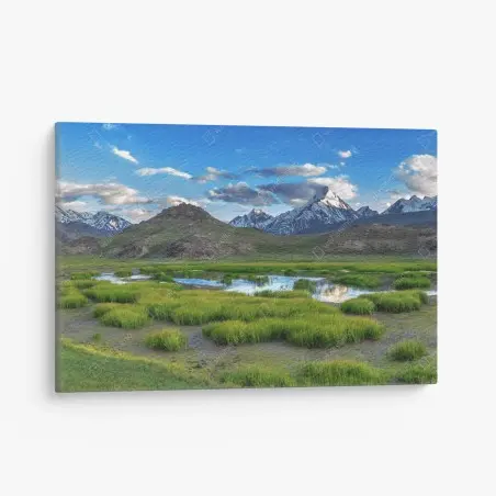 Leinwandbild ruhiger bergsee im Himalaya im sommer – Pixers®