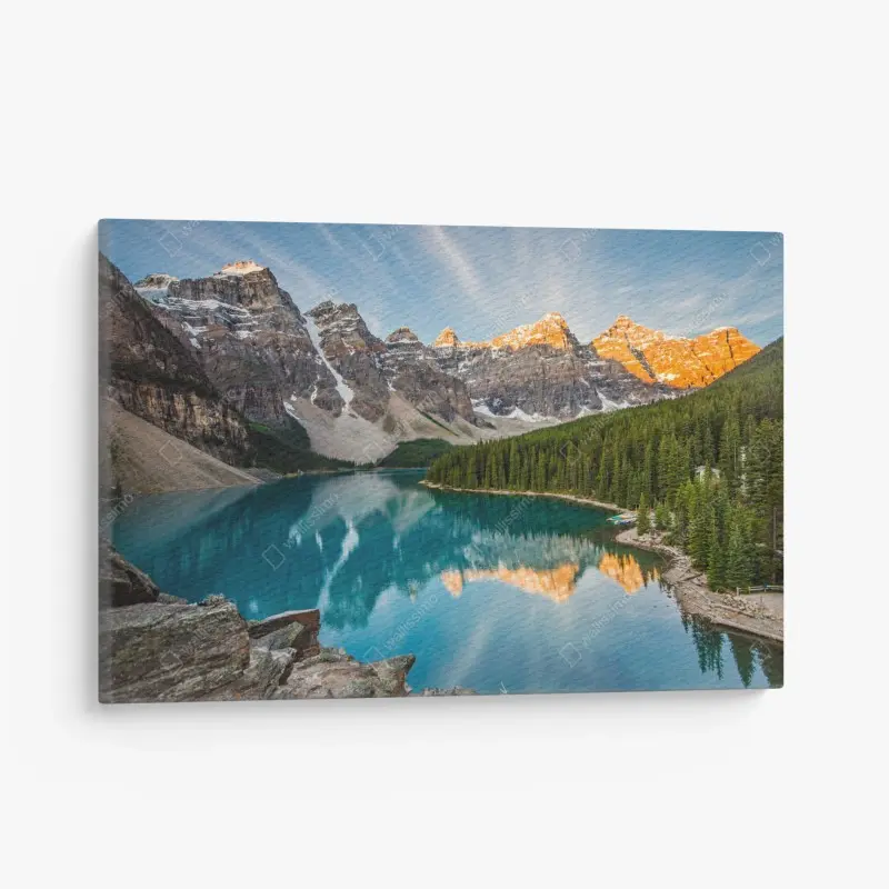 Leinwandbild alpensee im morgenlicht