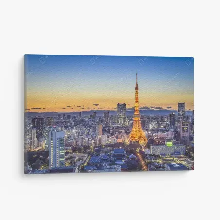 Leinwandbild Tokyo Tower bei dämmerung – Pixers®