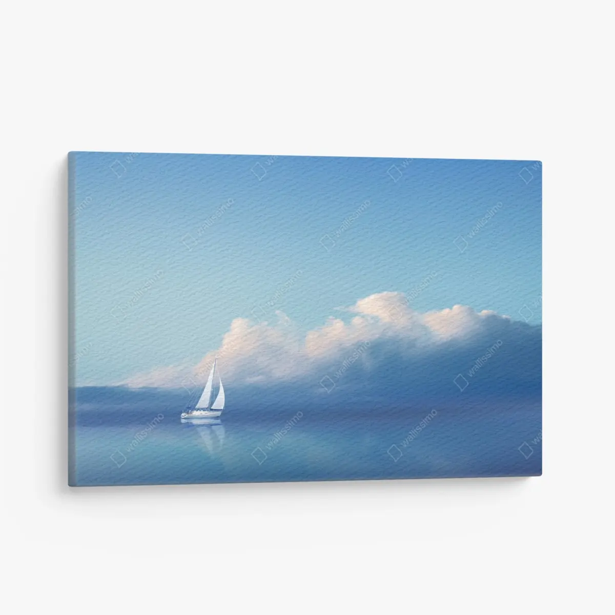 Leinwandbild segelboot auf ruhigem blauem meer – Pixers®