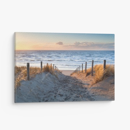 Leinwandbild sonnenuntergangspfad zur Nordsee, Holland – Pixers®