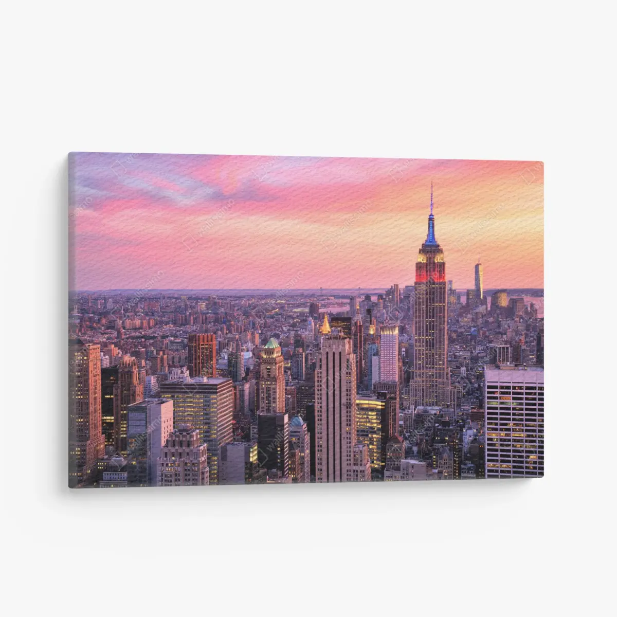 Leinwandbild New York skyline bei sonnenuntergang – Pixers®