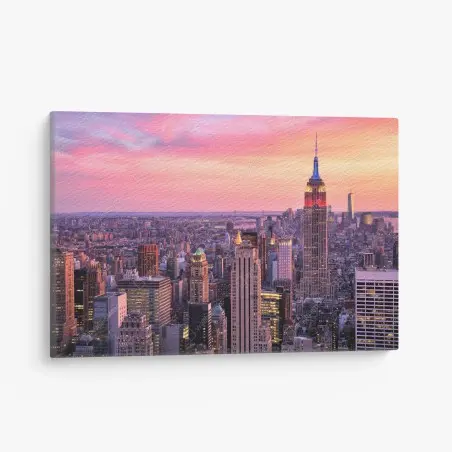 Leinwandbild New York skyline bei sonnenuntergang – Pixers®
