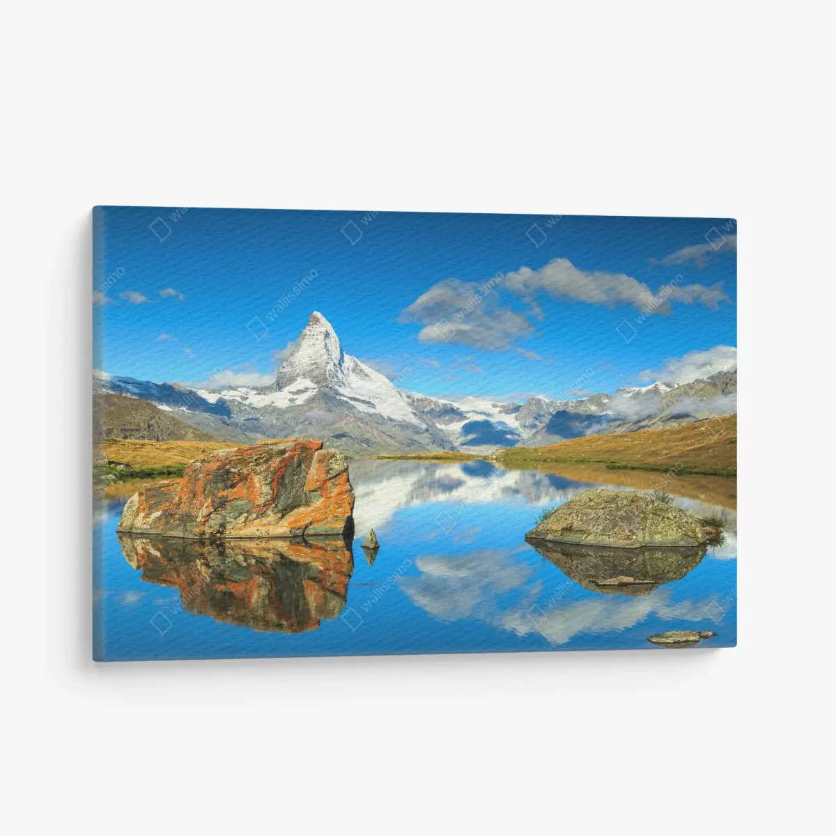 Leinwandbild spiegelung des Matterhorns über einem alpinen see – Pixers®