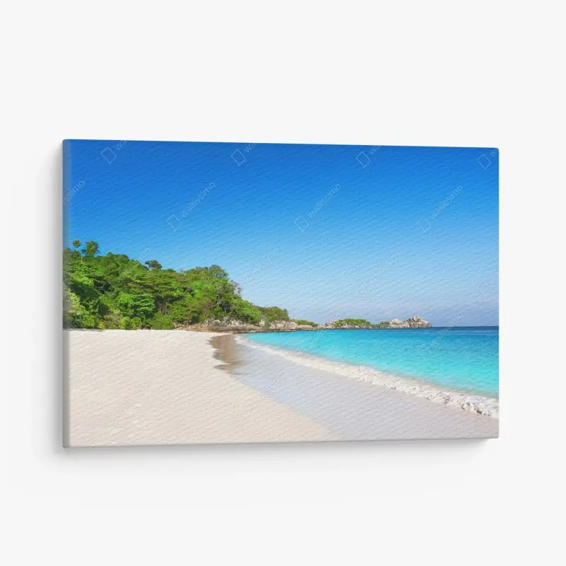 Leinwandbild tropischer strand mit weißem sand