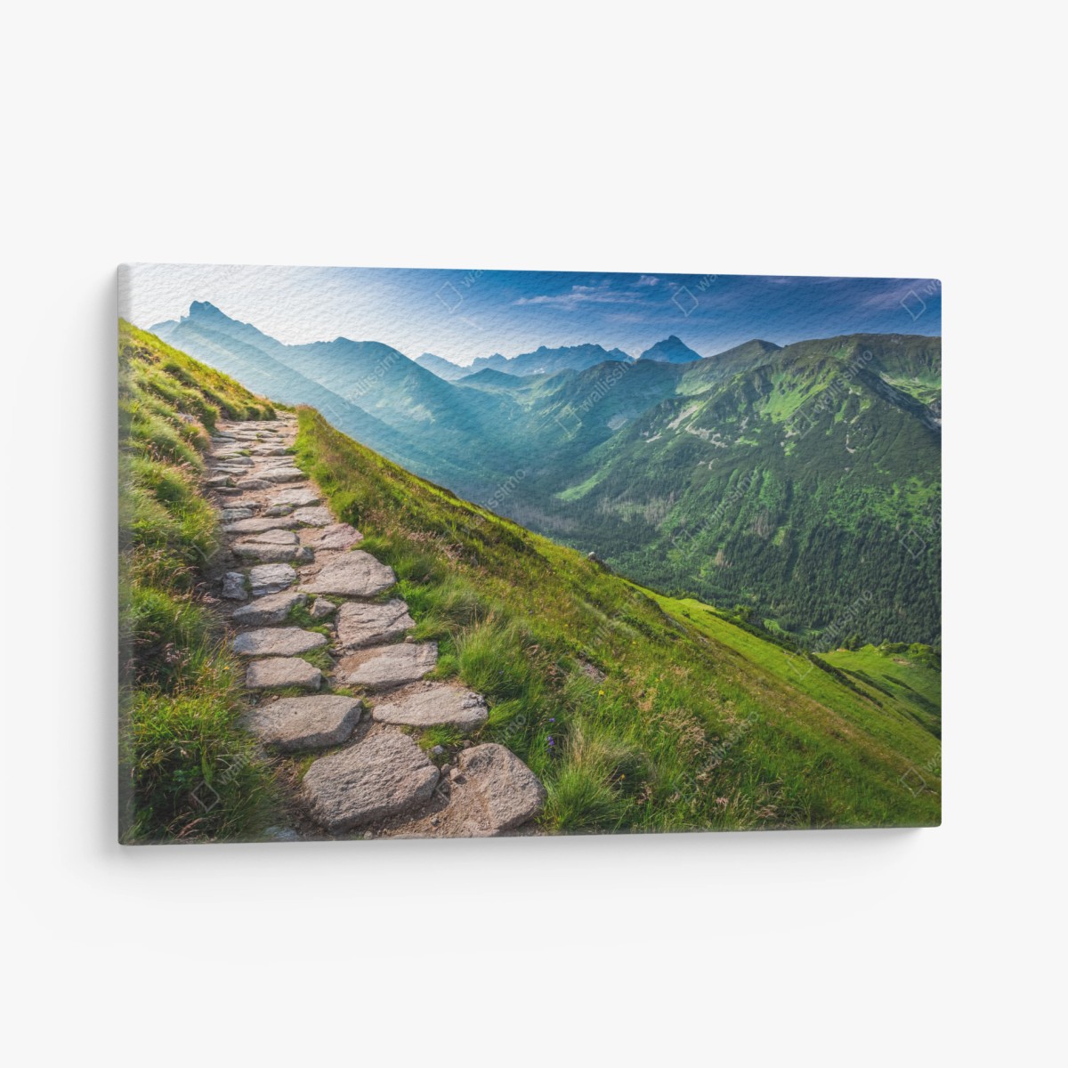 Leinwandbild wanderpfad in der Tatra bei sonnenaufgang – Pixers®