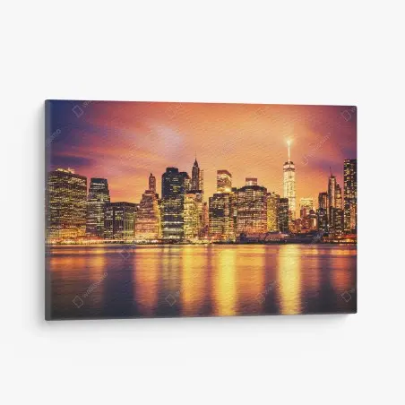 Leinwandbild New York skyline bei sonnenuntergang – Pixers®