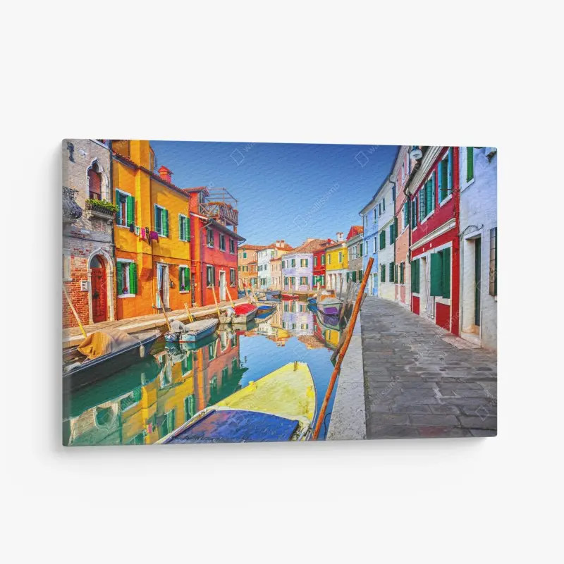 Leinwandbild bunte kanalhäuser in Burano