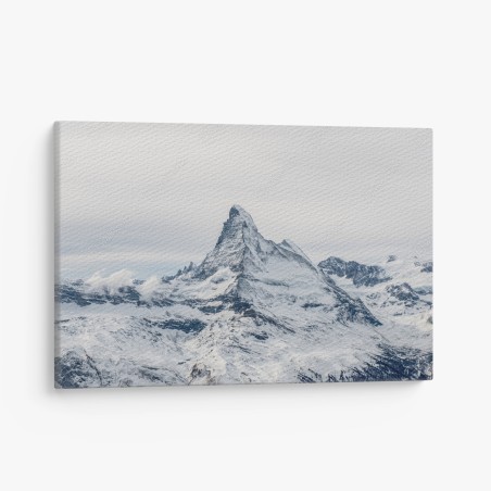 Leinwandbild majestätischer schneebedeckter berggipfel – Pixers®
