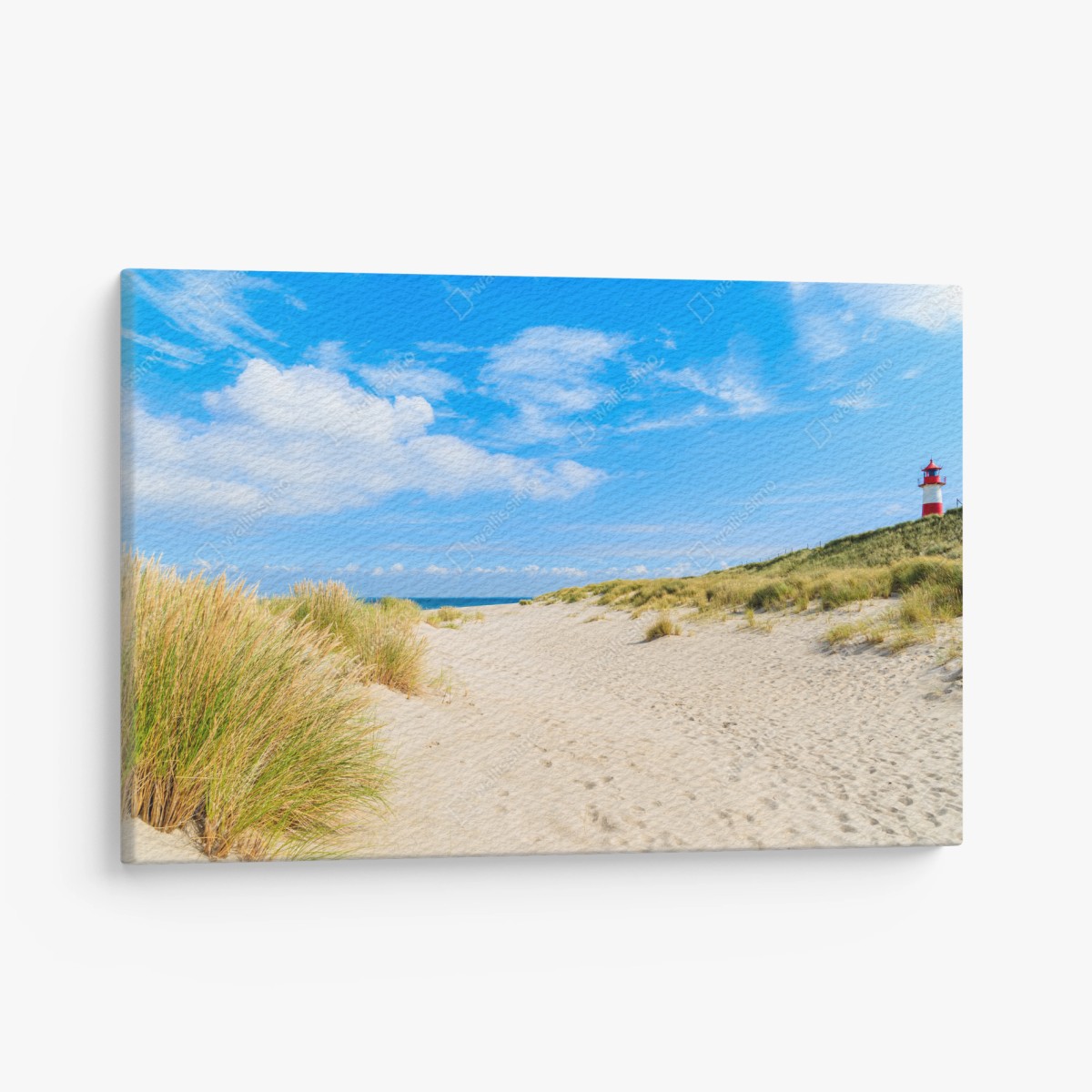 Leinwandbild ruhige dünen Sylt mit leuchtturm – Pixers®