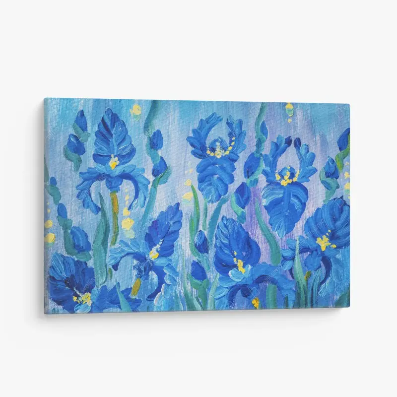 Leinwandbild lebendiger blauer iris-bund