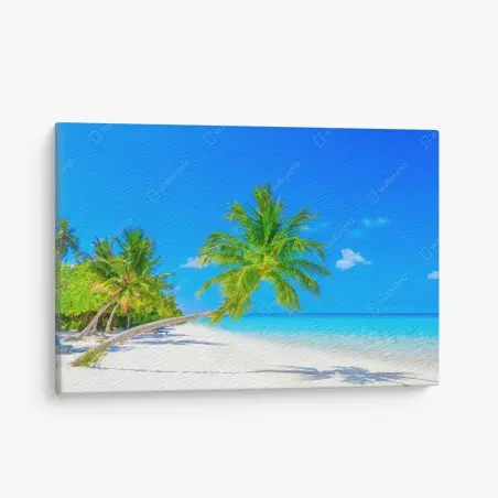 Leinwandbild traumhafte strandlandschaft auf den Malediven – Pixers®