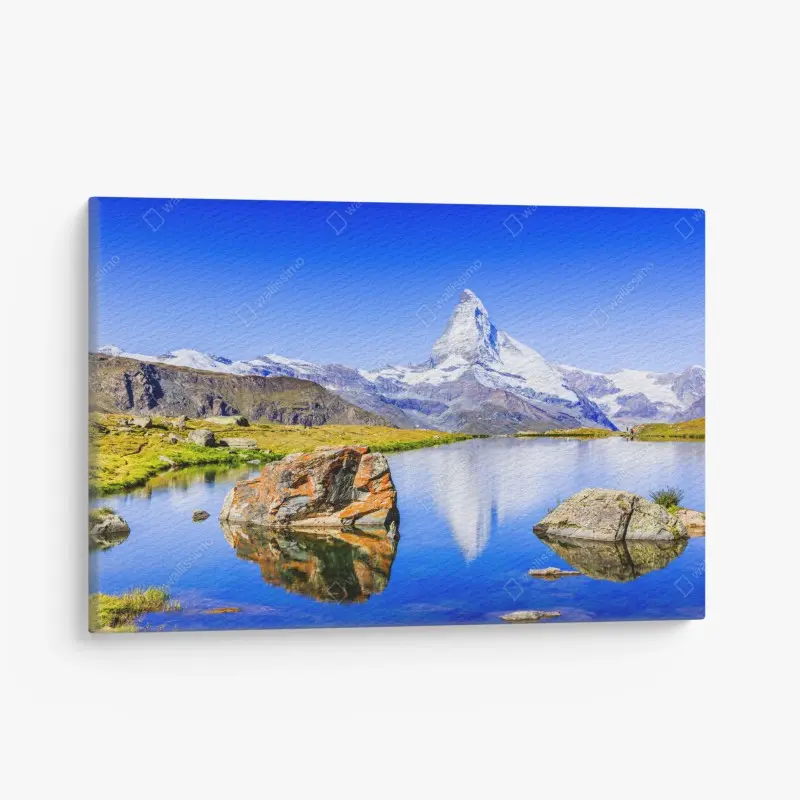 Leinwandbild Matterhorn spiegelung am Stellisee, Zermatt