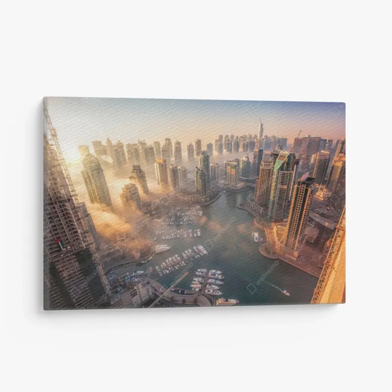 Leinwandbild Dubai marina sonnenuntergang