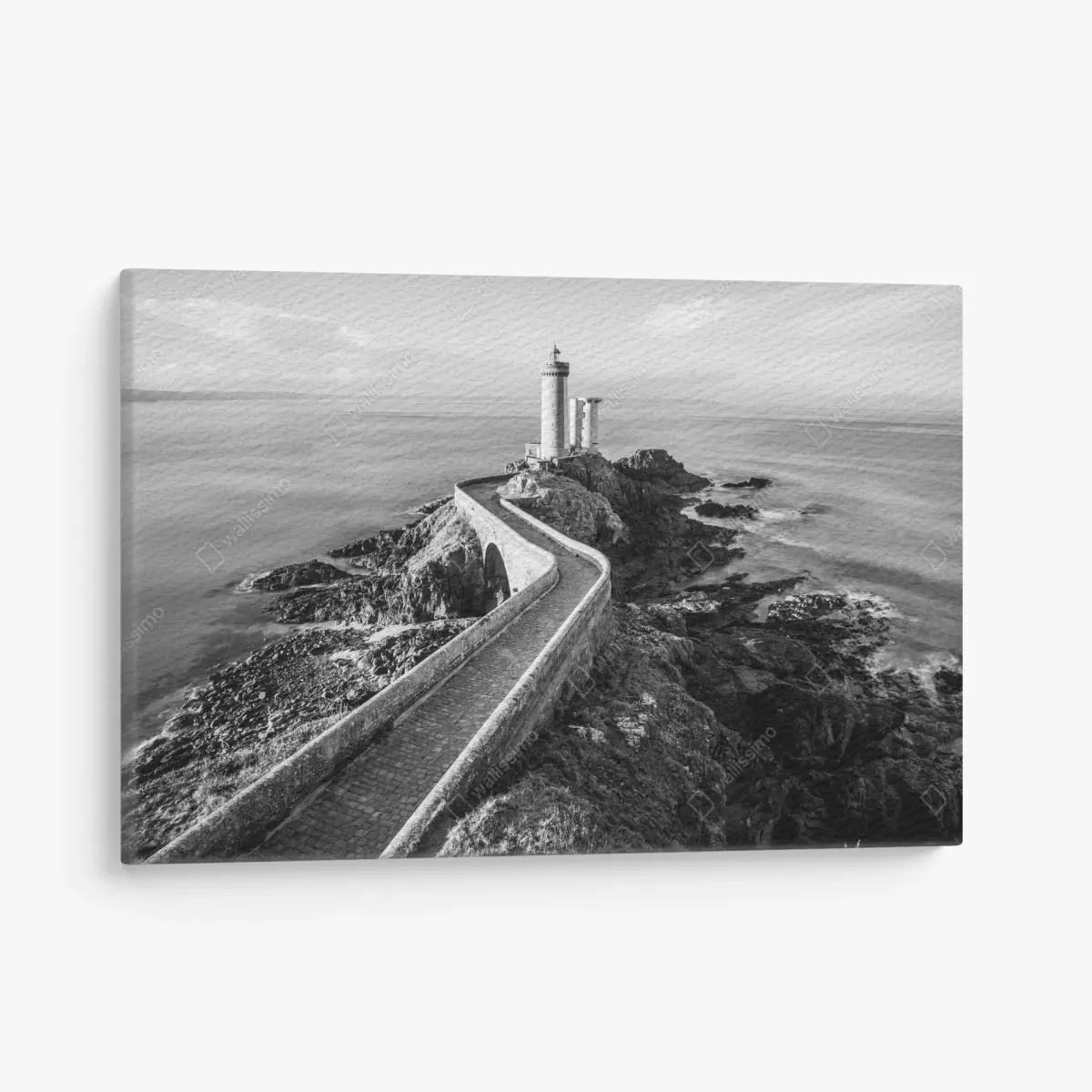 Leinwandbild leuchtturm auf felsiger küste – Pixers®