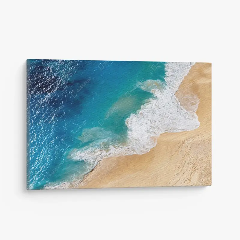 Leinwandbild luftaufnahme türkisfarbener strand