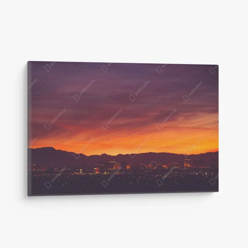 Leinwandbild Las Vegas sonnenuntergang skyline panorama