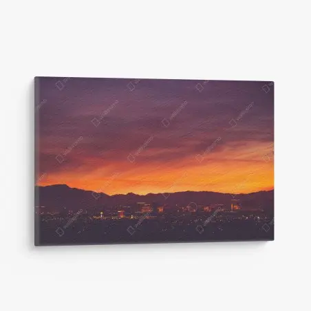 Leinwandbild Las Vegas sonnenuntergang skyline panorama – Pixers®