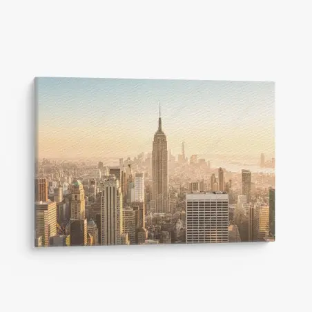 Leinwandbild New York skyline im goldenen licht – Pixers®