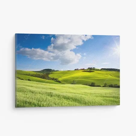 Leinwandbild Toskana sanfte hügel bei sonnenuntergang – Pixers®