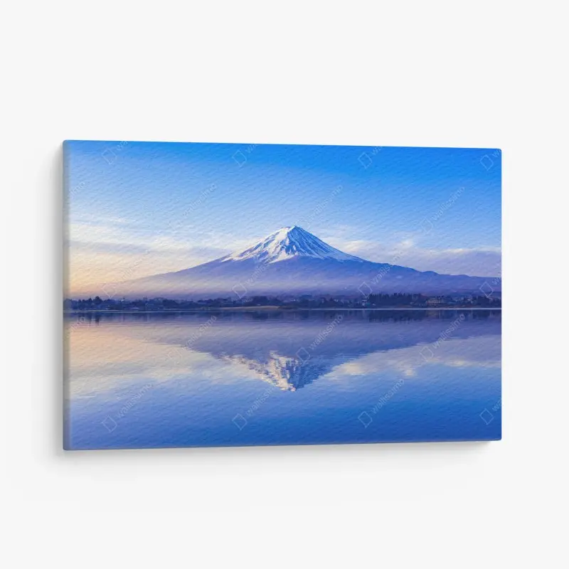 Leinwandbild Mount Fuji morgendliche reflexion über ruhigem see