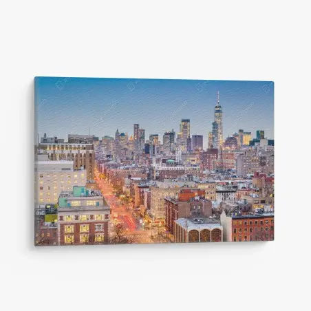 Leinwandbild New York skyline bei dämmerung – Pixers®