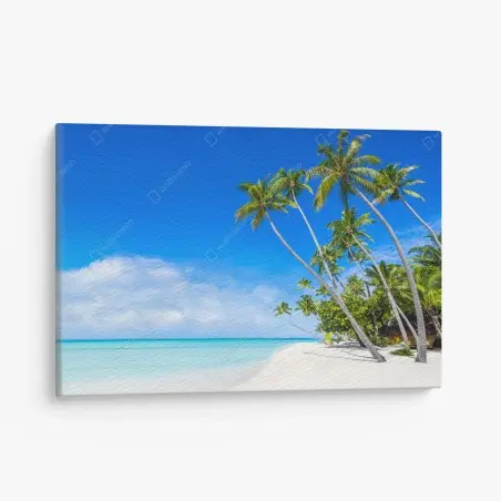 Leinwandbild tropischer palmenstrand – Pixers®