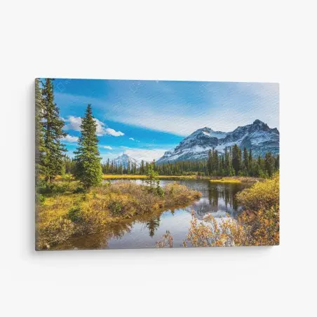 Leinwandbild Rocky Mountains uferreflexion – Pixers®
