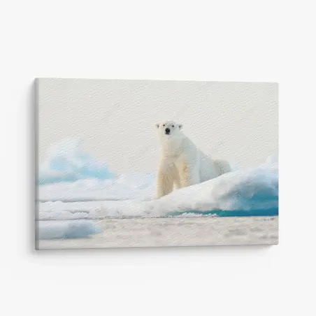 Leinwandbild eisbär auf eis in der Arktis, Svalbard – Pixers®