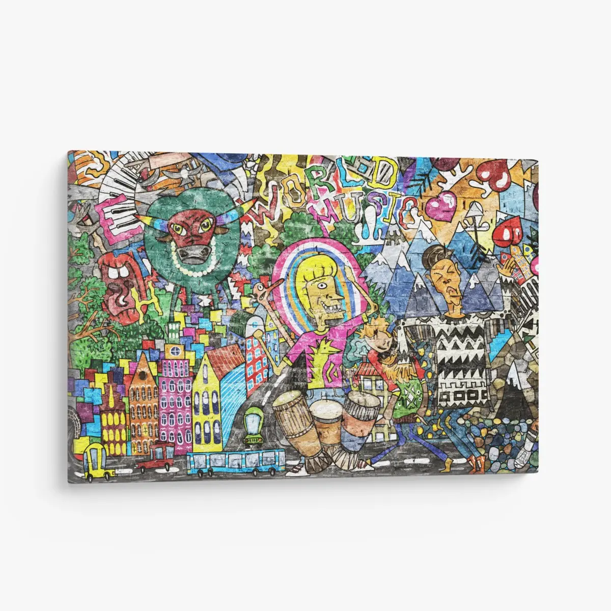 Leinwandbild farbenfrohes graffiti-wandbild – Pixers®