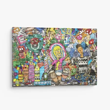 Leinwandbild farbenfrohes graffiti-wandbild – Pixers®