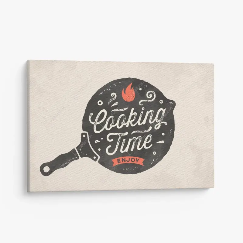 Leinwandbild cooking time retro küchendekor