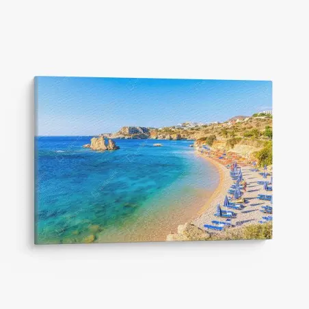 Leinwandbild strand Ammopi, Karpathos türkisfarbene bucht – Pixers®