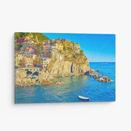 Leinwandbild buntes küstendorf in Cinque Terre – Pixers®