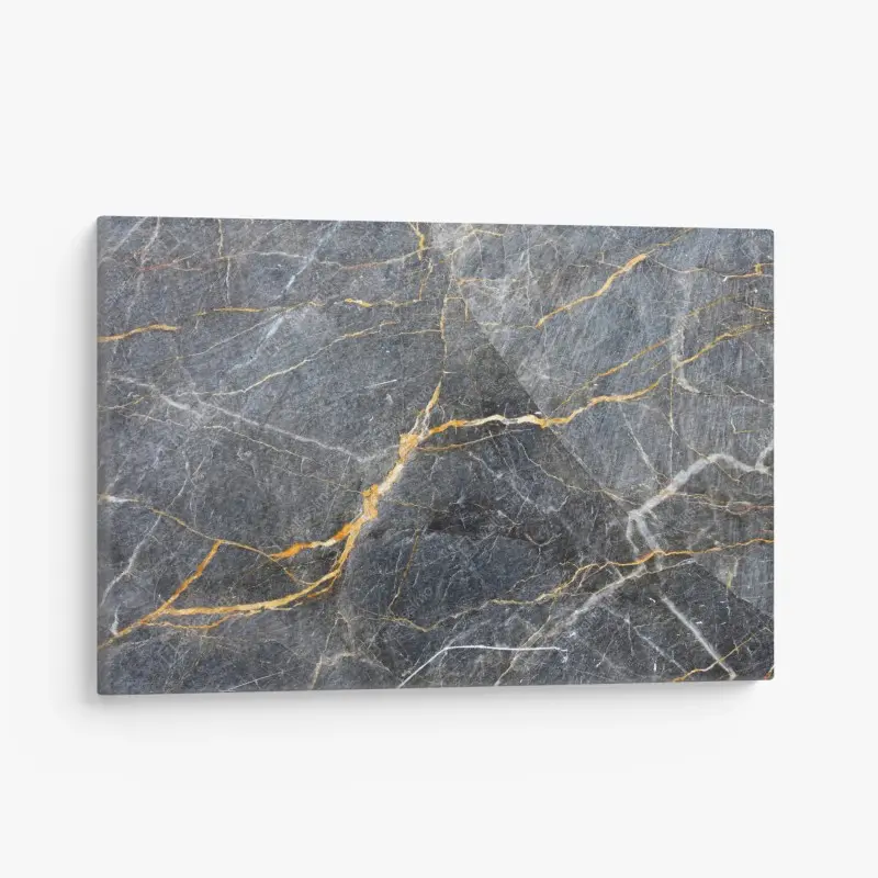 Leinwandbild dunkelgrauer marmor mit goldenen adern