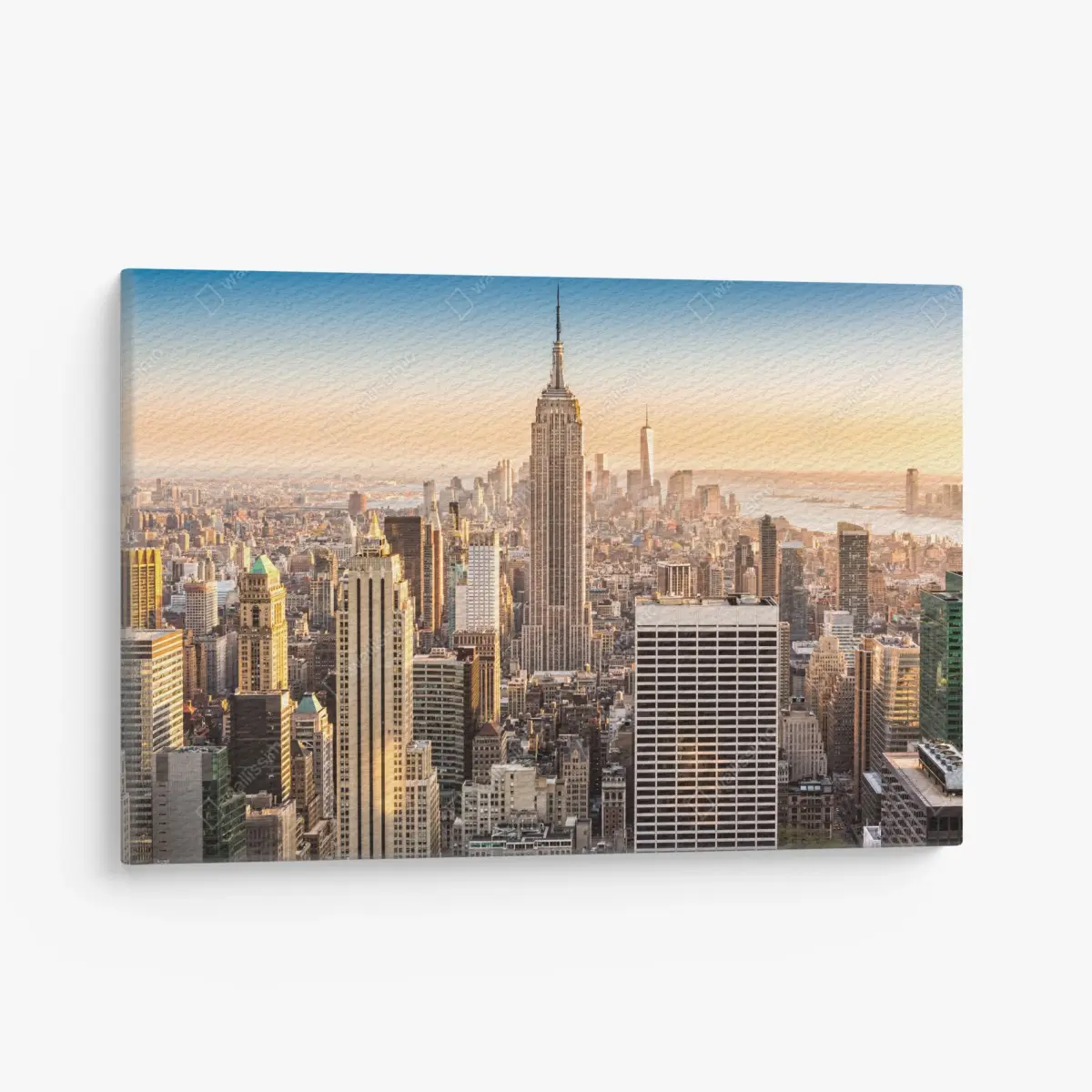 Leinwandbild New York skyline bei goldenem licht – Pixers®