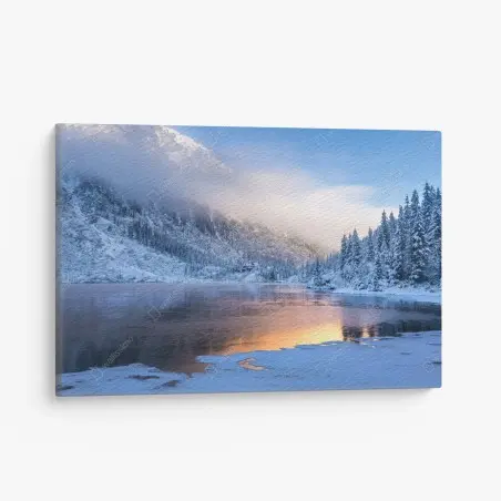 Leinwandbild winterlicher sonnenaufgang in der Hohen Tatra